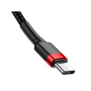 Cabo USB-C Baseus Cafule PD 2.0 60W 2m Preto/Vermelho