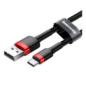 Cabo USB-C Baseus Cafule 2A 2m Preto/Vermelho