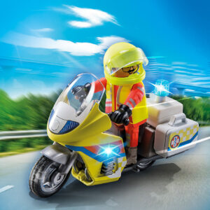 Playmobil moto emergencias con luz intermiente