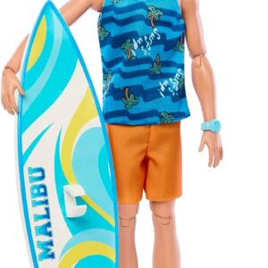 Muñeco barbie mattel ken tabla surf