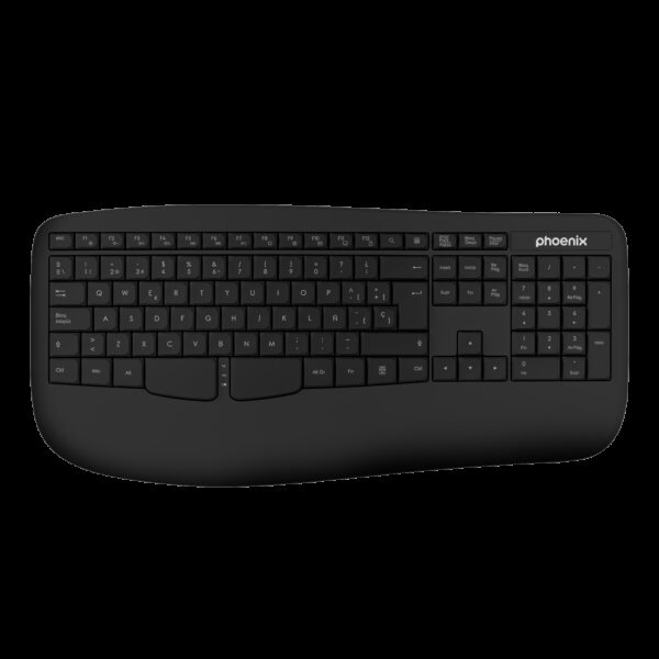 Phoenix k201 teclado ergonomico sem fios 2.4ghz