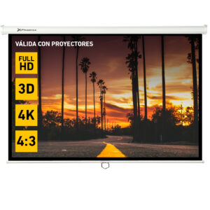 Pantalla manual videoproyector pared y techo