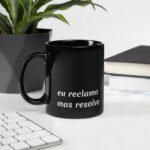 Caneca brilhante preta - EU RESOLVO